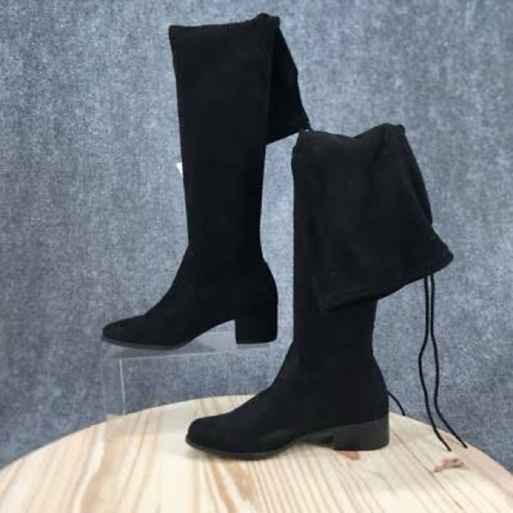 Charles By Charles David Black Suede Gammon Boots Micro Suede Over The Knee 7